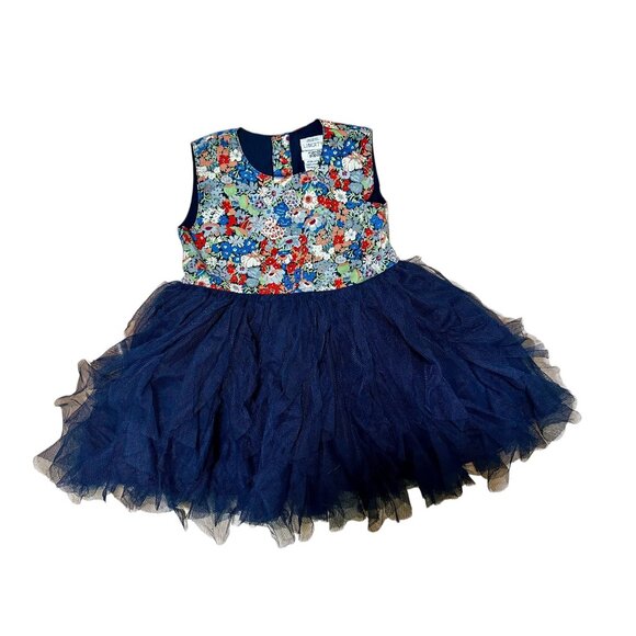 Mamas & Papas x Liberty London Floral Tutu Dress • Navy Tulle Skirt • 12-18M - Picture 1 of 8